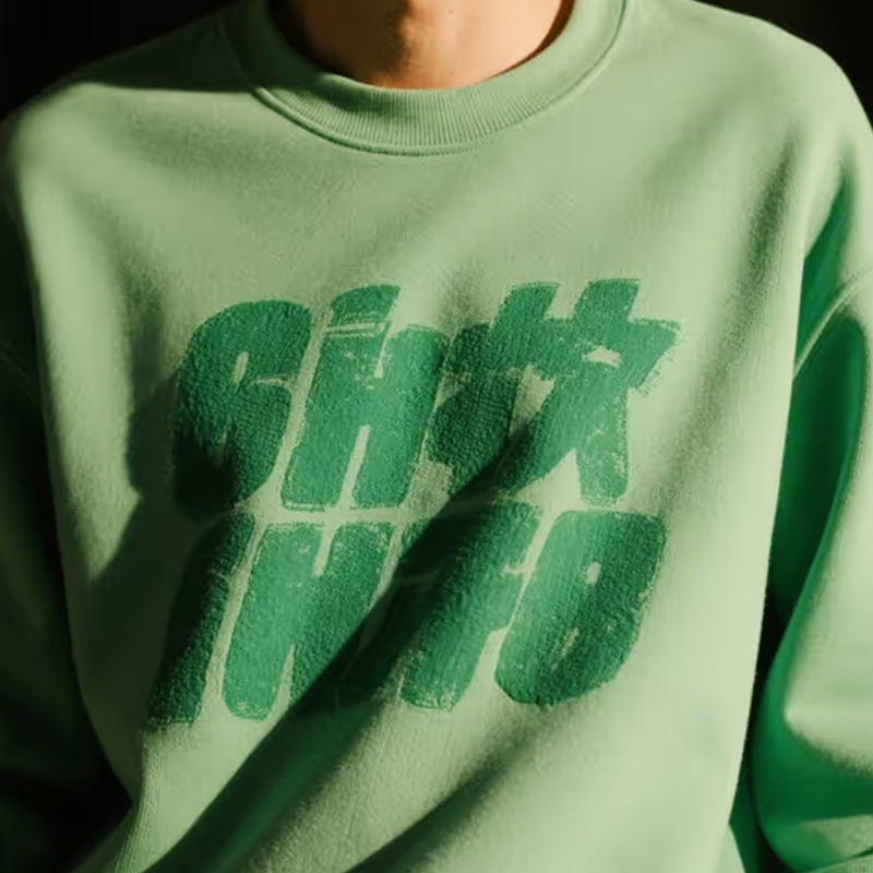 Saf pamuk nefes alabilen sıcak sweatshirt kumaş